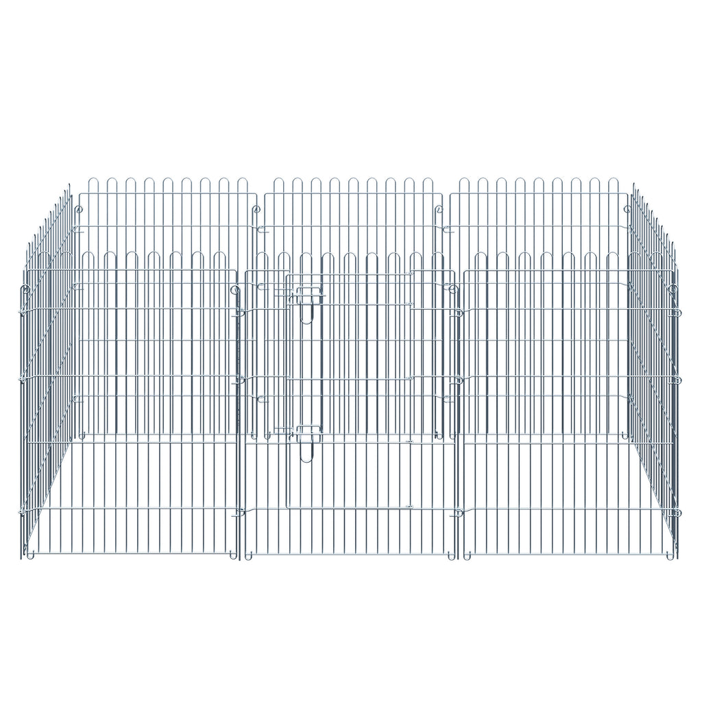 PawHut Freilaufgehege Welpenauslauf Welpenzaun Laufstall Welpengitter für Tiere 8-teilig B63 x H91 cm