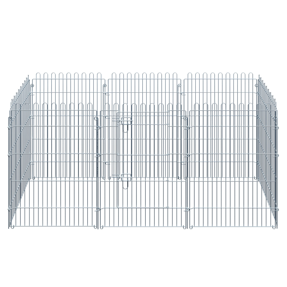 PawHut Freilaufgehege Welpenauslauf Welpenzaun Laufstall Welpengitter für Tiere 8-teilig B63 x H91 cm