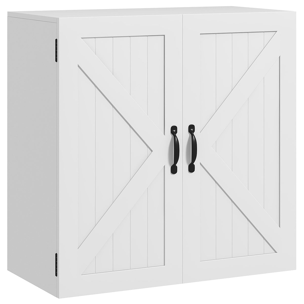 kleankin Badezimmerschrank Wandschrank aus Holz im Landhausstil mit verstellbarem Regal, 60x30x60cm, Weiß