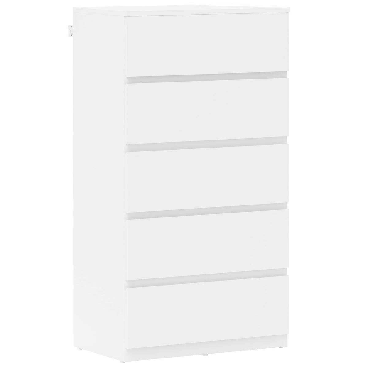 HOMCOM Kommode Sideboard Schubladenkommode, 5 Schubladen, 55 cm x 34 cm x 100 cm, Weiß