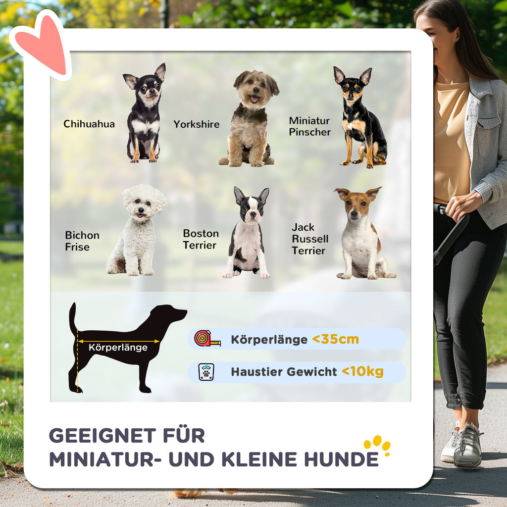 PawHut Hundewagen Hundetrolley bis 10 kg Klappbar mit Becherhalter Sonnendach Rot