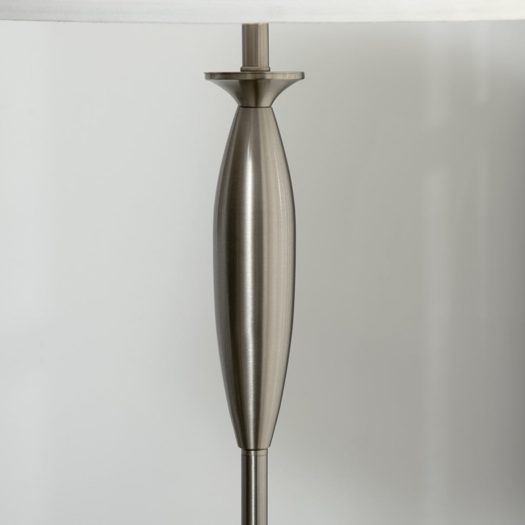HOMCOM 3-teiliges Leuchten-Set. 1 Stehleuchte, 2 Tischleuchten, Leinenoptik; 38 cm x 38 cm x 158 cm, Silber + Weiß