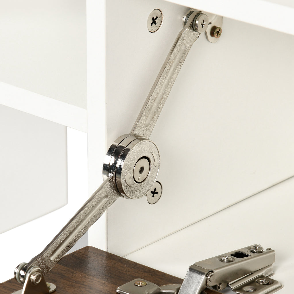 HOMCOM TV-Möbelset mit TV-Ständer und Wandregal im zeitgenössischen Stil 153,6L cm - Weiß und Braun