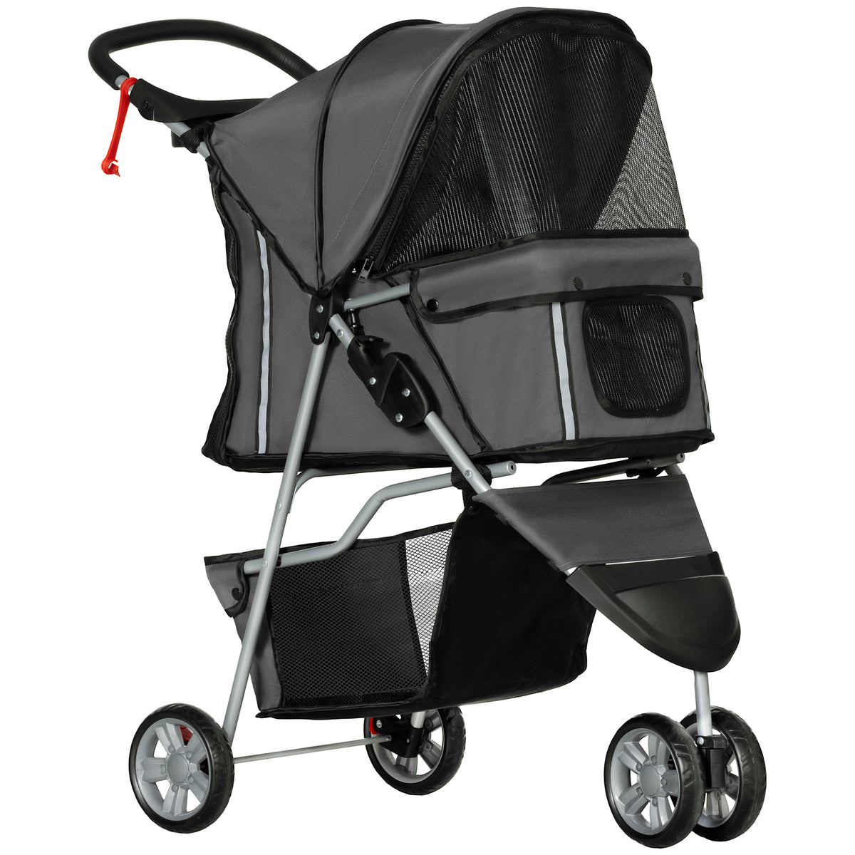 PawHut Hundewagen Hundebuggy klappbar für Hunde & Katzen bis 10 kg 75 x 45 x 97 cm Dunkelgrau