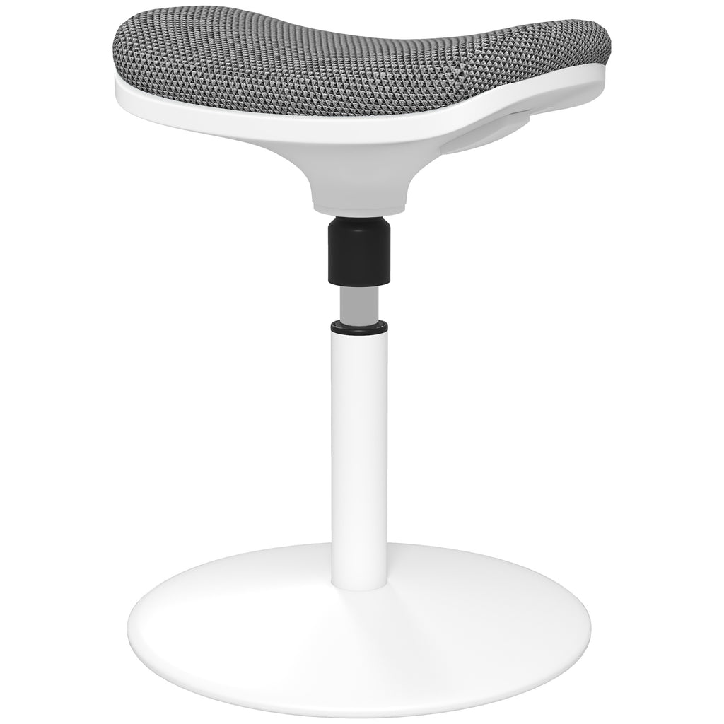 HOMCOM Ergonomischer und Gepolsterter Hocker mit Höhenverstellung um 5°, 41,5x41,5x51,5-71,5 cm, Grau