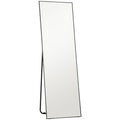 HOMCOM Ganzkörperspiegel, Freistehendes oder Wandmontiertes Design, 40x150 cm, Schwarz