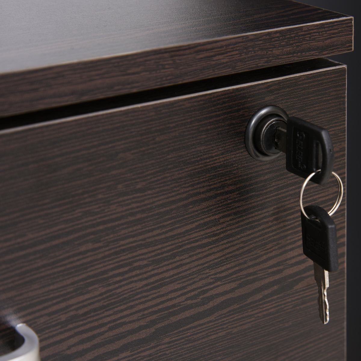 Vinsetto Büroschublade Schubladenschrank für Schreibtisch aus Holz, 2 Schubladen, Schloss mit 2 Schlüsseln, Schwarz, 40x45x55,6cm
