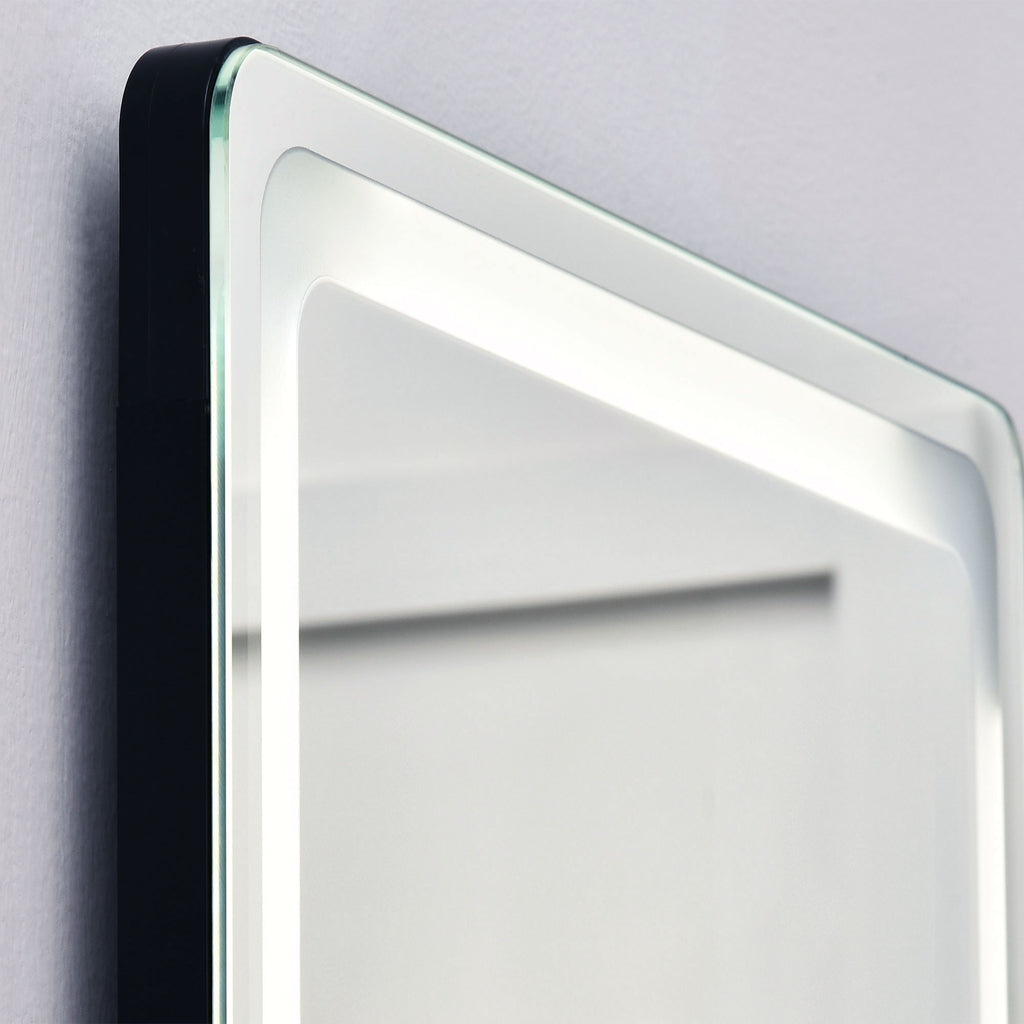 HOMCOM 2 in 1 Standspiegel mit LED-Licht, freistehend, Aluminium, einstellbares Licht, 40 cm x 37 cm x 157,5 cm