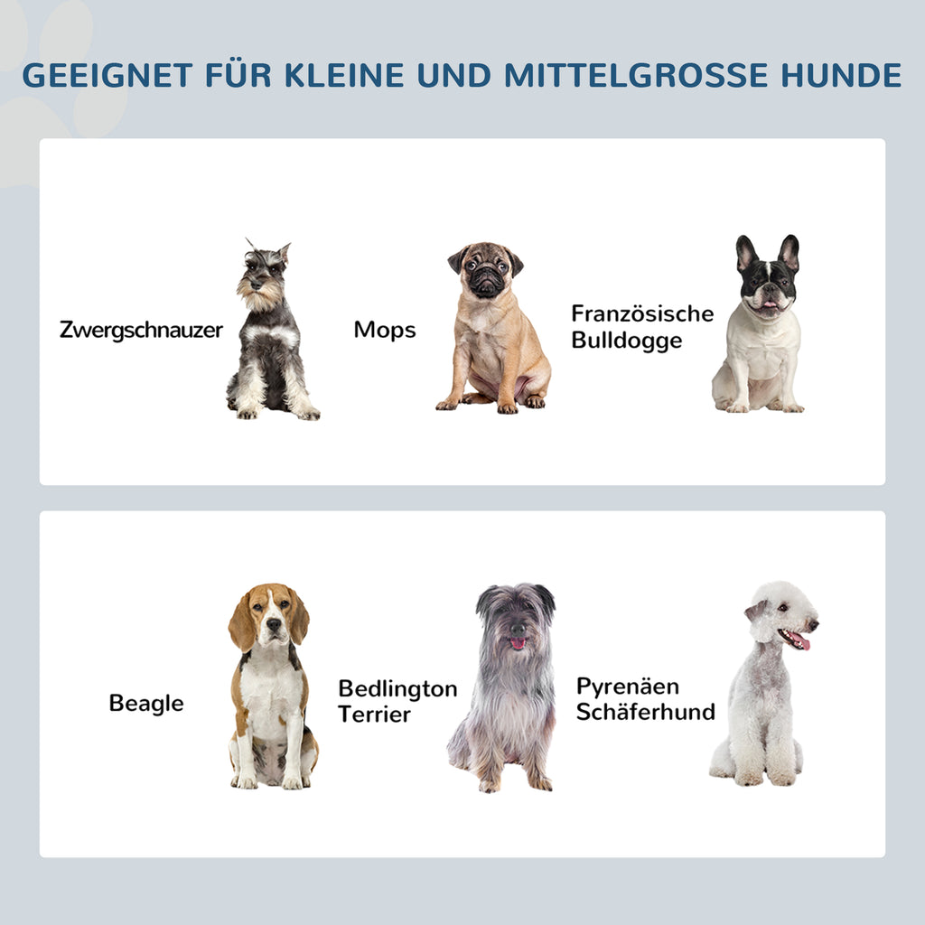 PawHut Hunde-Futterstation, 2 Edelstahlnäpfe, rutschfest, 58,4x30,5x25,4cm, Grau