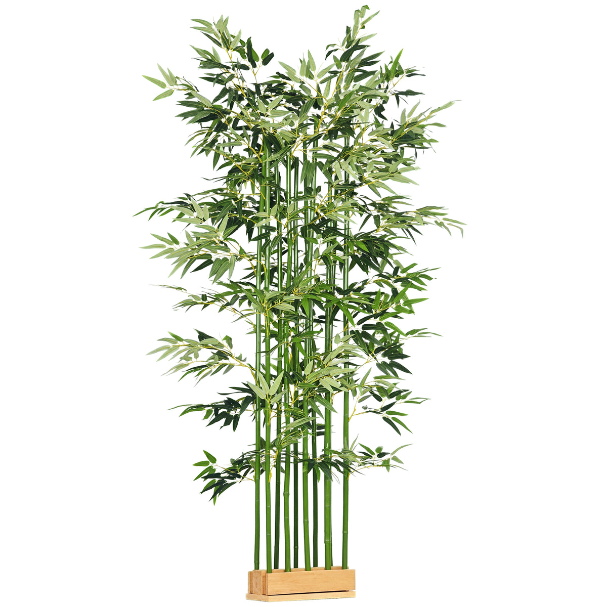 HOMCOM Künstlicher Bambus, Kunstpflanze, Dekopflanze, echtes Aussehen, pflegeleicht, für den Hausgebrauch, 180 cm hoch, Grün