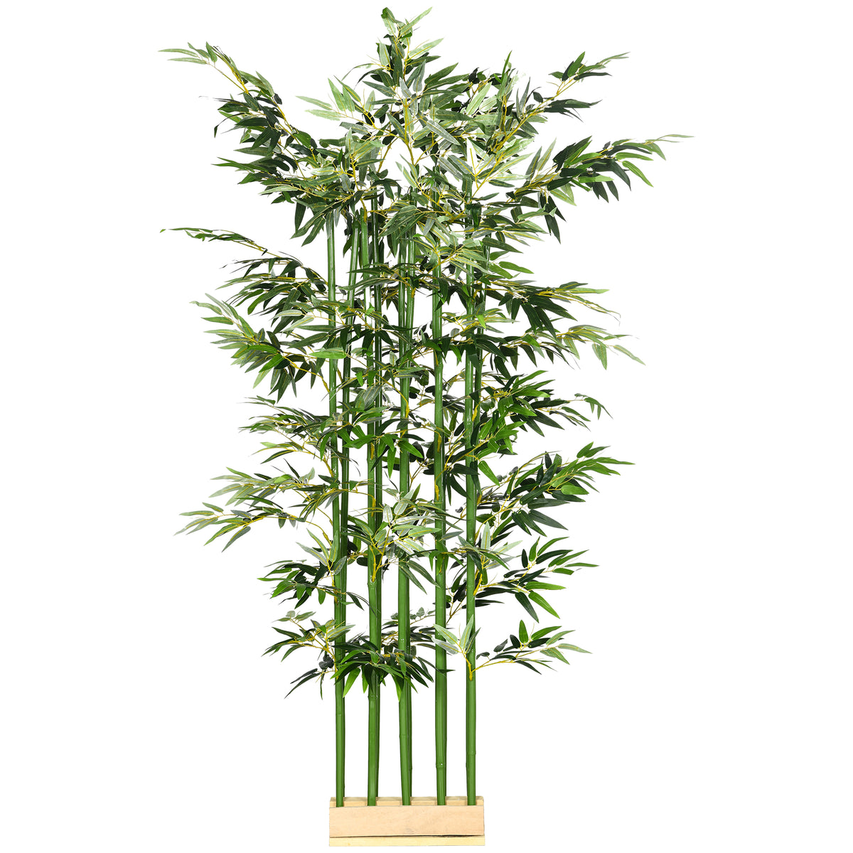HOMCOM Künstlicher Bambus, Kunstpflanze, Dekopflanze, echtes Aussehen, pflegeleicht, für den Hausgebrauch, 180 cm hoch, Grün