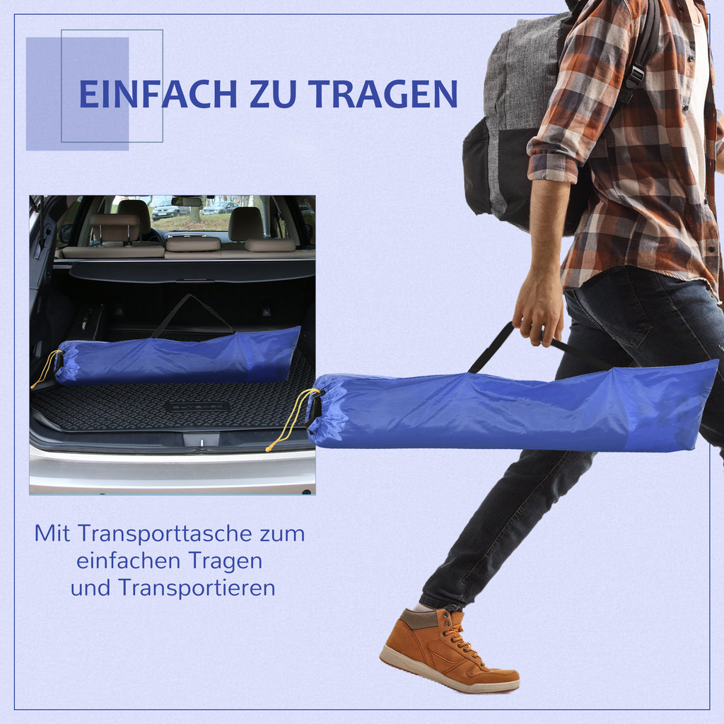 Outsunny Strandmuschel, Strandzelt, Pop up Campingzelt, Netzfenster, Tragetasche, 2-3 Personen, Fiberglas, 210 x 140 x 120 cm