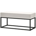 HOMCOM Eingangsbank Modern aus Stahl, Schwamm und Samteffekt mit Verstellbaren Füßen, 94x42x44 cm, Creme