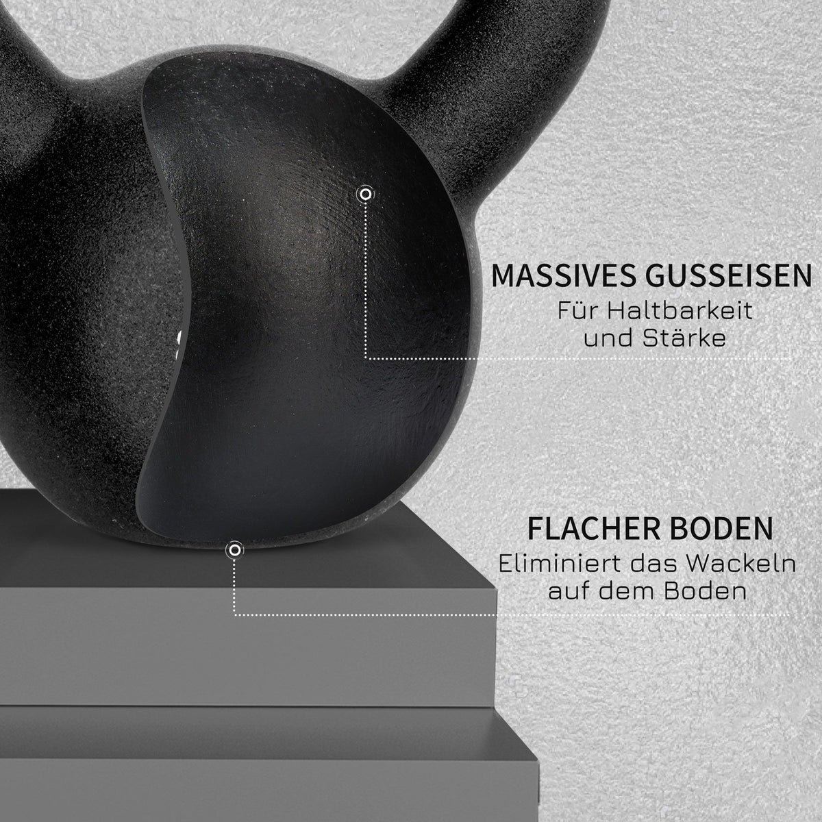 HOMCOM Kettlebell, Kugelhantel, 12 kg, mit Kunststoffummantelung, Stahl, schwarz 20 x 13 x 22cm
