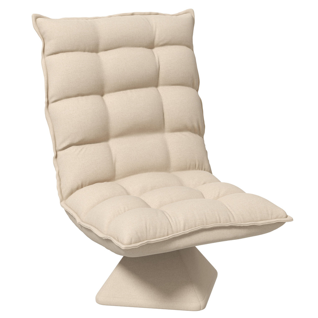 HOMCOM Relaxsessel Lesesessel, drehbar, Leinenoptik, 62 cm x 70 cm x 95 cm, Beige