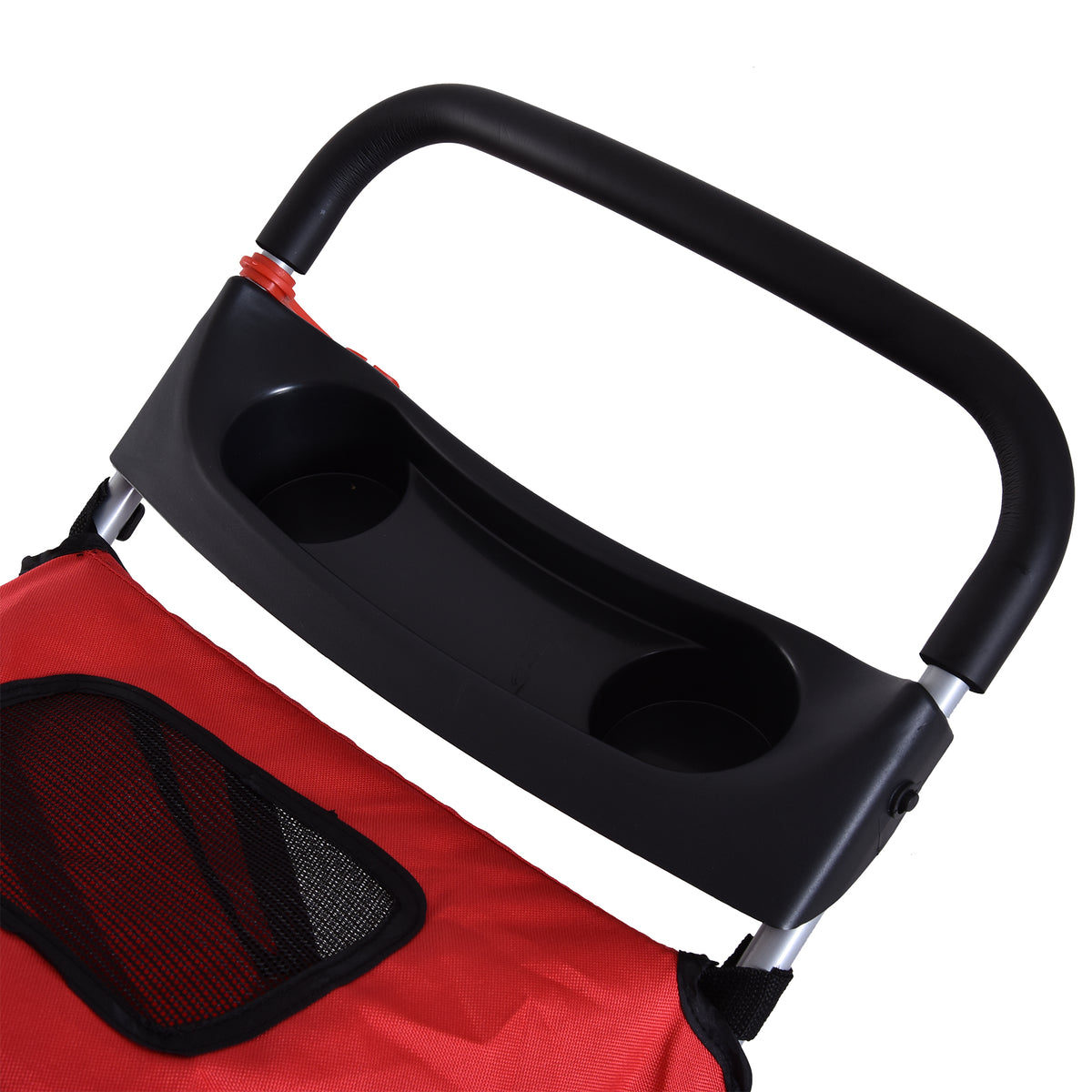 PawHut Hundewagen Hundetrolley bis 10 kg Klappbar mit Becherhalter Sonnendach Rot
