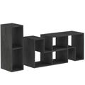 HOMCOM TV-Möbel 75" max Modular mit 2 L-förmigen Regalen und rechteckigem Regal, aus Holz, 134-180x30.5x44 cm, Schwarz