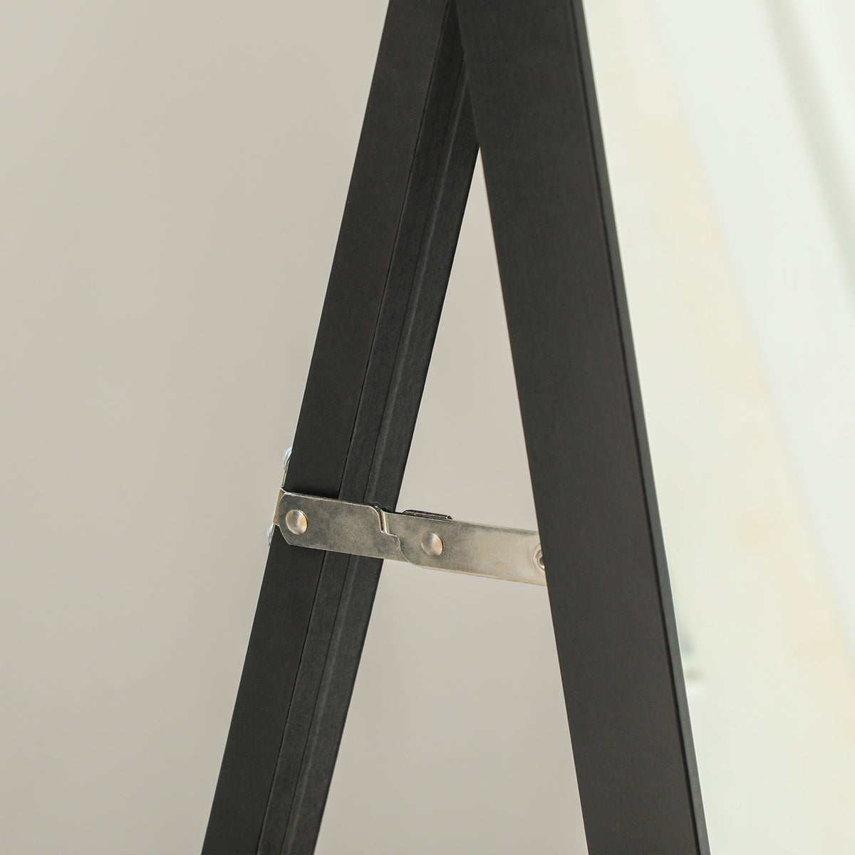 HOMCOM Ganzkörperspiegel mit Rückenstütze und Rahmen aus Holz und Glas, 37x3x157 cm, Schwarz und Gold