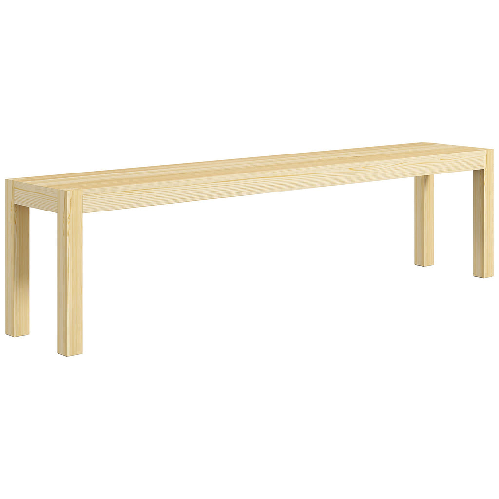 HOMCOM Sitzbank, Platz für 3 Personen, bis 330 kg, Kiefernholz, 175x33x45 cm