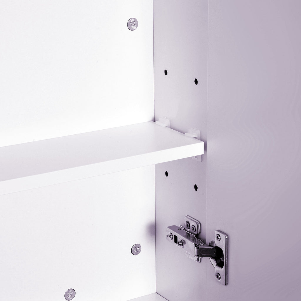 HOMCOM Badezimmerschrank mit Spiegel 70 x 60 cm mit verstellbarem Regal, Badezimmerspiegelschrank mit Aufbewahrung, weiß