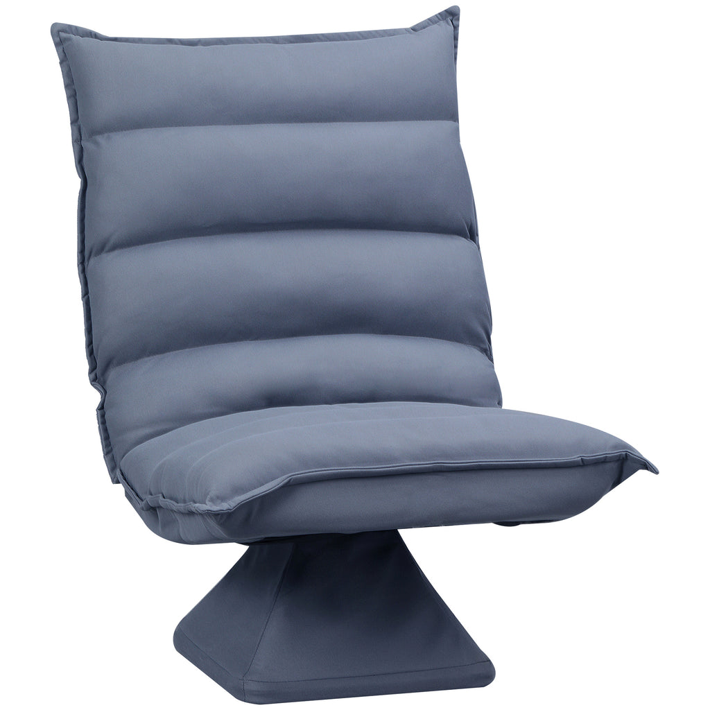 HOMCOM Sessel, drehbar, neigbare Rücklehne, Lederoptik, Stahlrahmen, grau, 62 x 70 x 95 cm