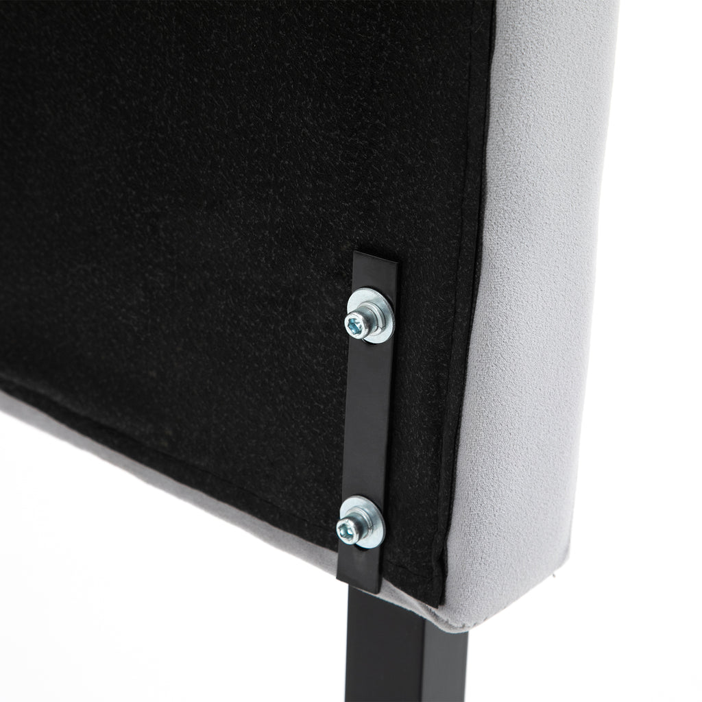 HOMCOM Kopfteil für Bett Polsterkopfteil Bett Kopf Rückenlehne Bettkopfteil in grau Pappel Samt Stoff 185 x 8 x 134 cm