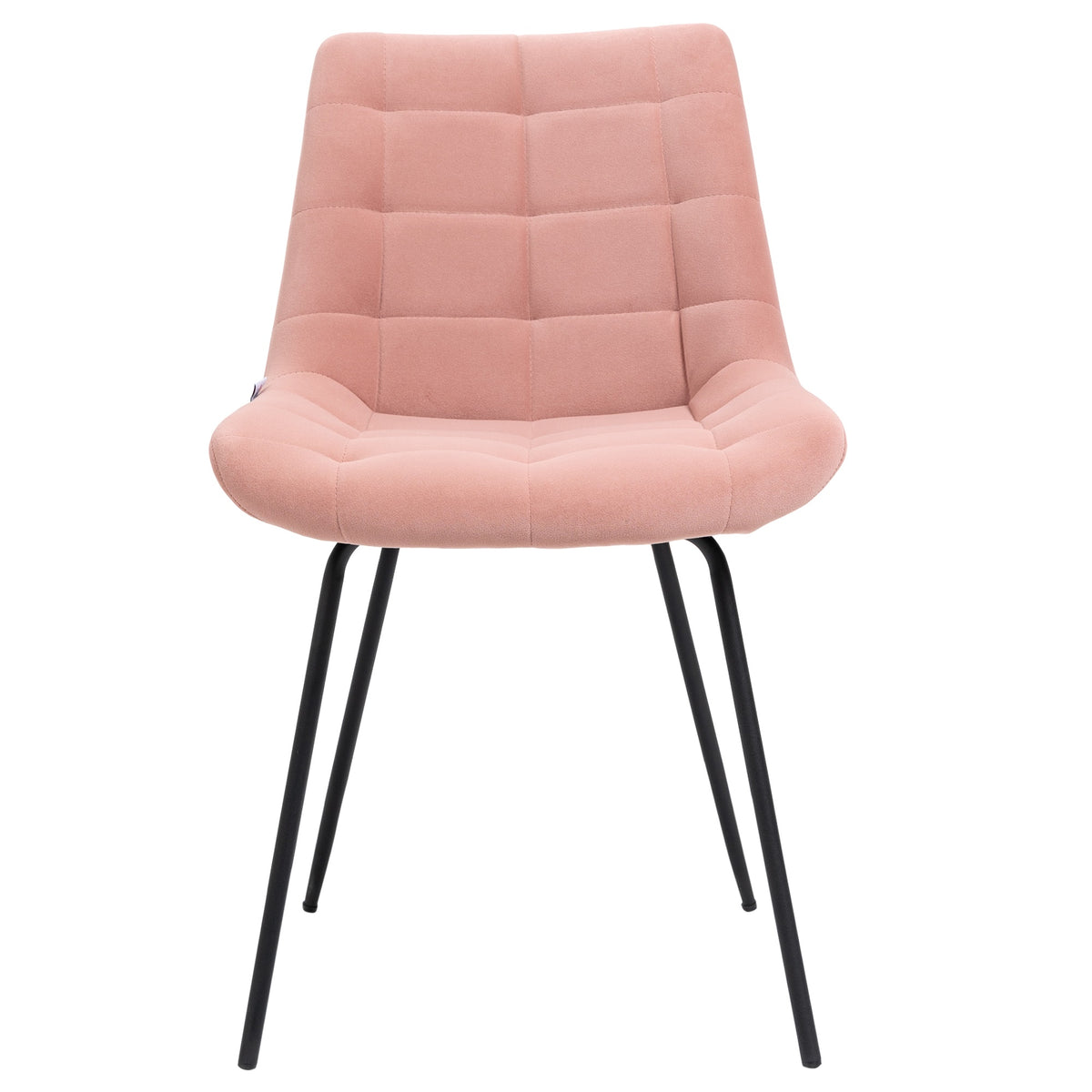 HOMCOM 2er-Set Esszimmerstühle  Akzentstühle Küchenstühle, Retro-Design, Samtoptik, 50 cm x 61 cm x 79 cm, Rosa
