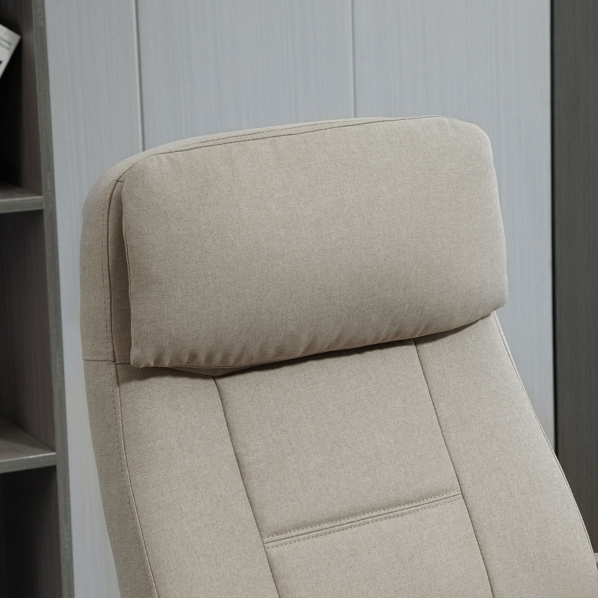 Vinsetto Bürostuhl Massage höhenverstellbarer Chefsessel Gamingstuhl mit Massagefunktion, ergonomischer Drehstuhl Massage Sessel Lendenwirbelsäulenmassage Leinen-Gefühl Beige 63 x 70 x 112-121 cm