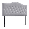HOMCOM Kopfteil für Bett Polsterkopfteil Bett Kopf Rückenlehne Bettkopfteil in grau Pappel Samt Stoff 185 x 8 x 134 cm