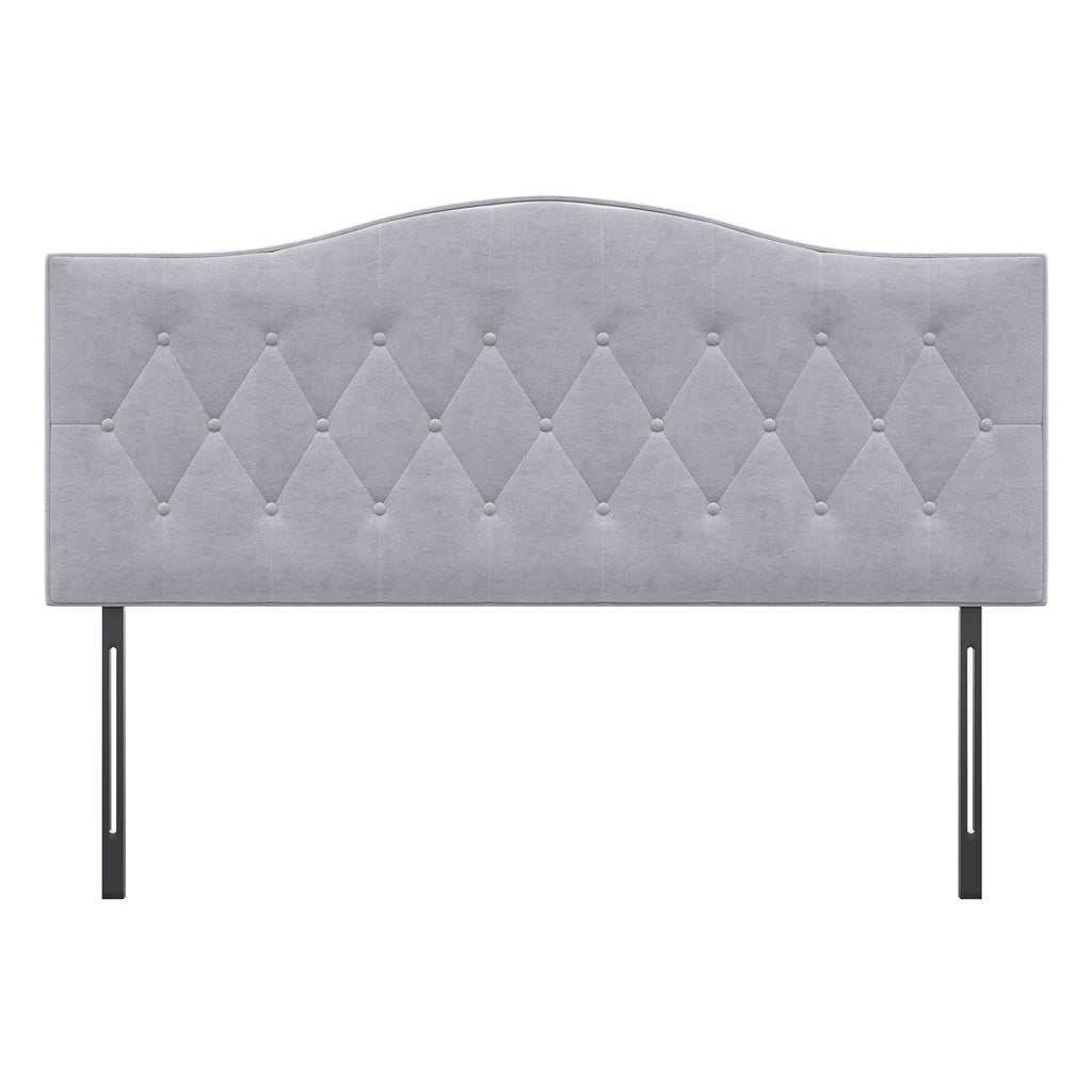 HOMCOM Kopfteil für Bett Polsterkopfteil Bett Kopf Rückenlehne Bettkopfteil in grau Pappel Samt Stoff 185 x 8 x 134 cm