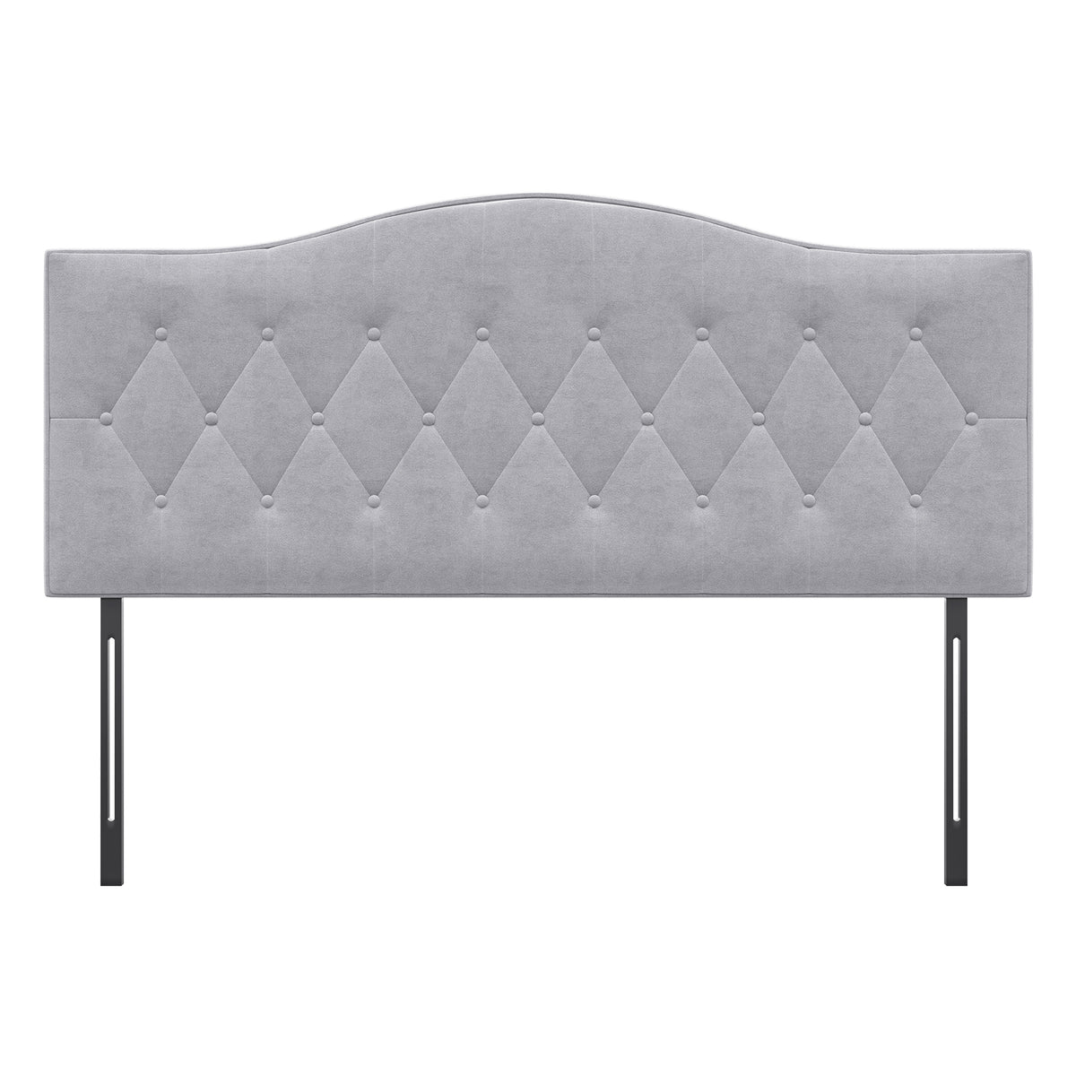 HOMCOM Kopfteil für Bett Polsterkopfteil Bett Kopf Rückenlehne Bettkopfteil in grau Pappel Samt Stoff 185 x 8 x 134 cm