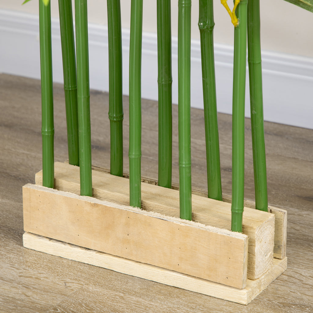 HOMCOM Künstlicher Bambus, Kunstpflanze, Dekopflanze, echtes Aussehen, pflegeleicht, für den Hausgebrauch, 180 cm hoch, Grün