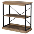 HOMCOM Industrielles Bücherregal, Bücherregal aus braunem Holz und schwarzem Metall, 80x36x81,3cm