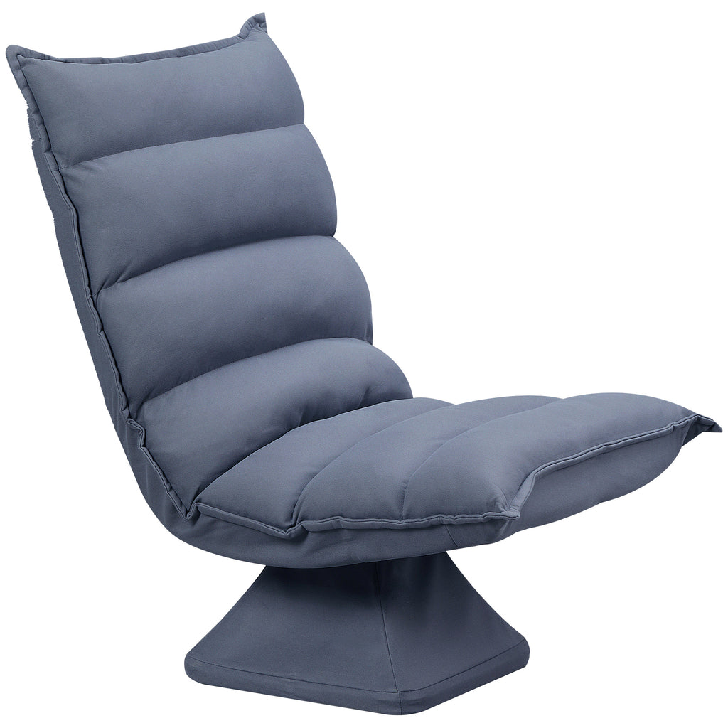HOMCOM Sessel, drehbar, neigbare Rücklehne, Lederoptik, Stahlrahmen, grau, 62 x 70 x 95 cm
