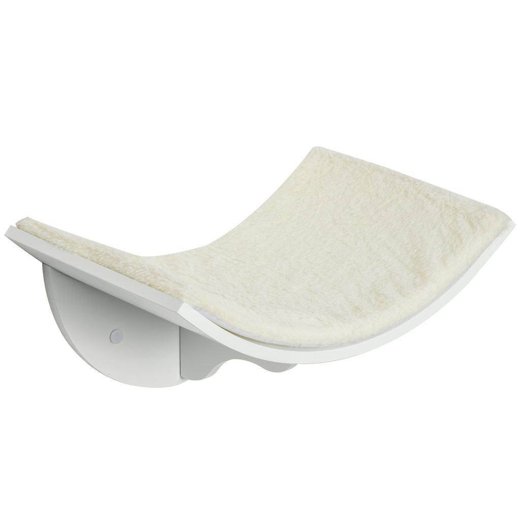 PawHut Katzenregal, Wandmontage, weiche Liegefläche, bis 10kg, 41x28x21cm, Weiß