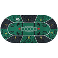 SPORTNOW Pokertischdeck, Pokertischauflage für bis zu 10 Spieler, inkl. Transporttasche, 180 x 90 x 0,5 cm, grün und schwarz