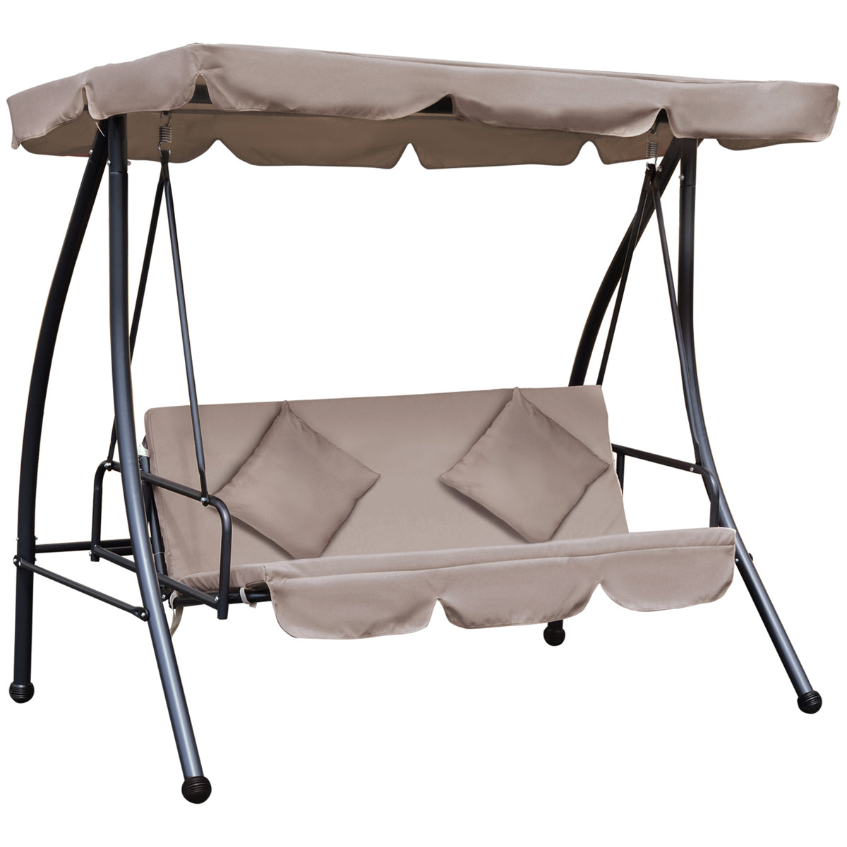 Outsunny Hollywoodschaukel mit Liegefunktion Braun 200x 125 x 170 cm