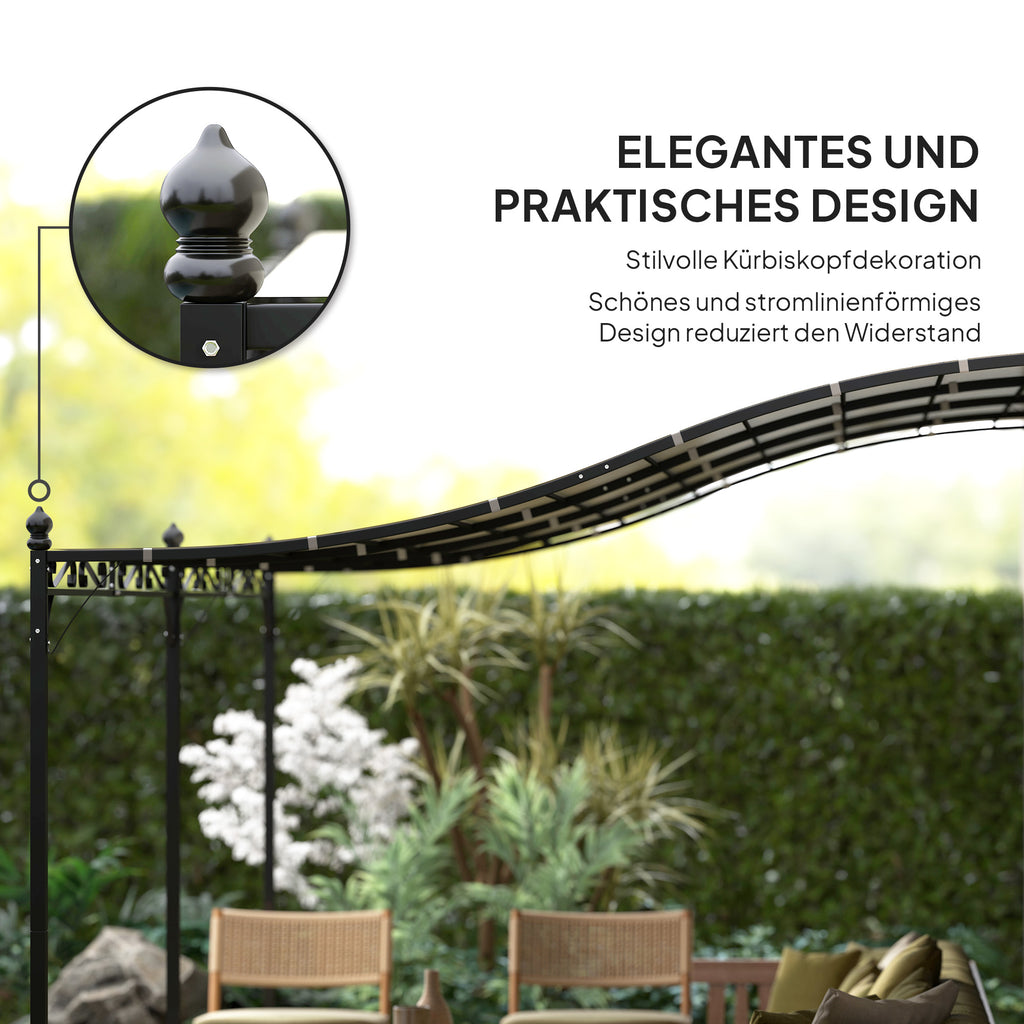 Outsunny 3 x 5 m Pergola, Flexibles Gartendach mit wasserfester Plane und Metallrahmen, Schattenspender, Cremeweiß