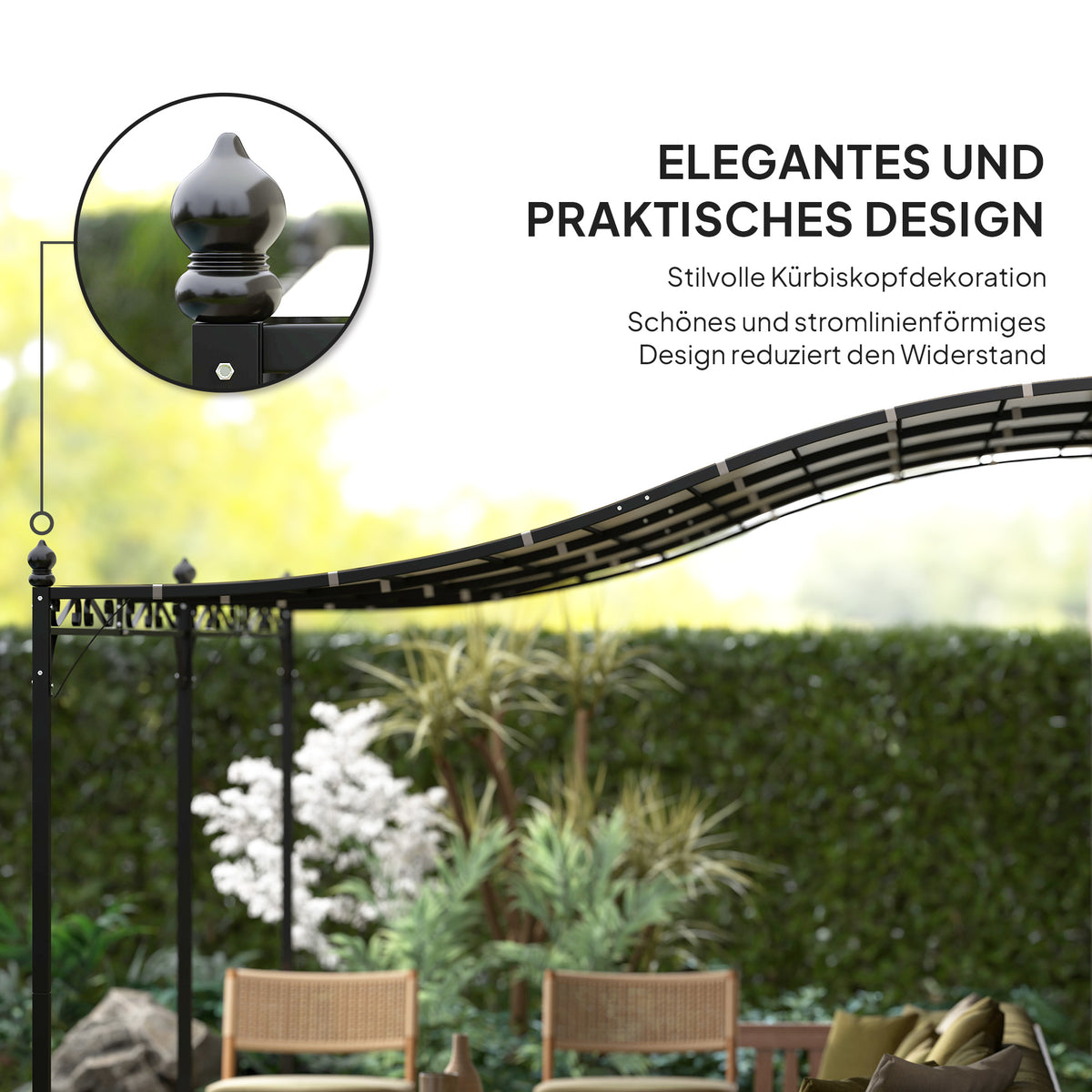 Outsunny 3 x 5 m Pergola, Flexibles Gartendach mit wasserfester Plane und Metallrahmen, Schattenspender, Cremeweiß