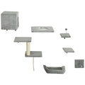 PawHut Kletterwand Katzen 7-teilig Katzen Kletterwand Set mit Katzenhaus, Plattform, Plattform Grau