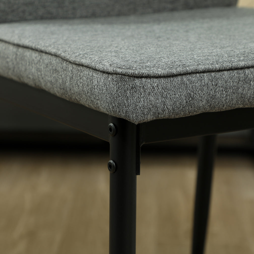 HOMCOM Set 2 Gepolsterte Samt Esszimmerstühle mit Ergonomischer Rückenlehne ohne Armlehnen, Grau