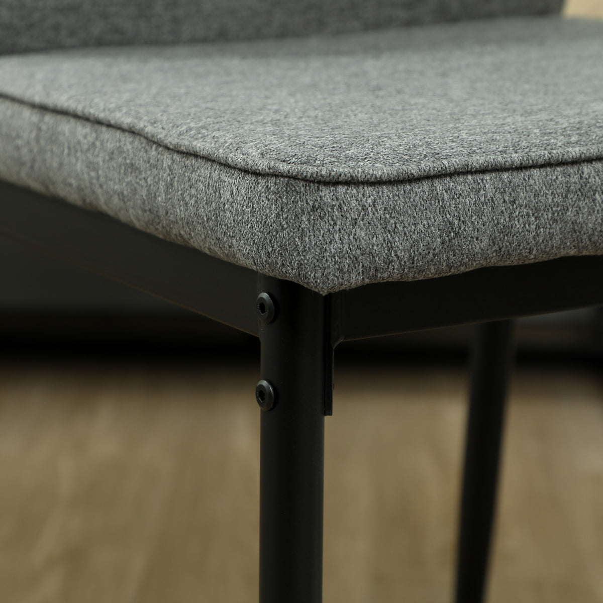 HOMCOM Set 2 Gepolsterte Samt Esszimmerstühle mit Ergonomischer Rückenlehne ohne Armlehnen, Grau