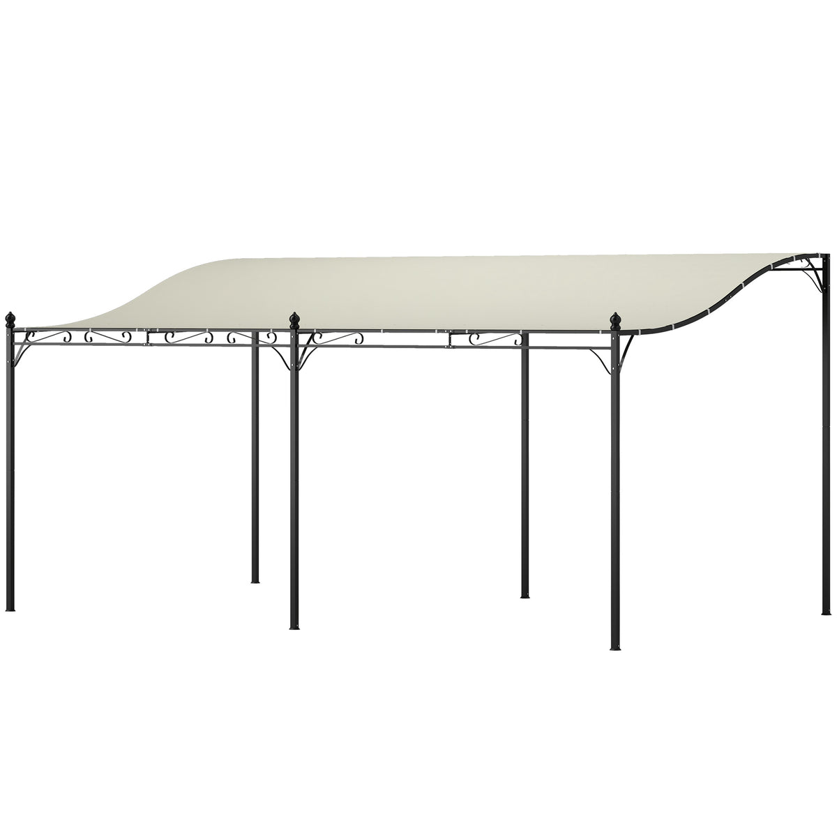 Outsunny 3 x 5 m Pergola, Flexibles Gartendach mit wasserfester Plane und Metallrahmen, Schattenspender, Cremeweiß