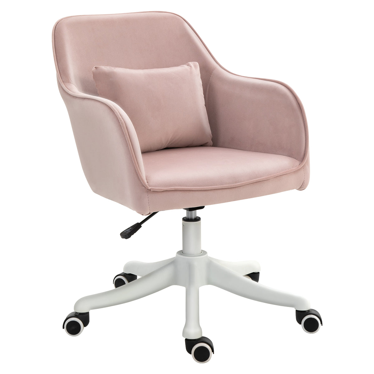 Vinsetto Massage Schreibtischstuhl 78-86 cm höhenverstellbarer Bürostuhll Drehstuhl Computerstuhl mit USB-Schrittstelle Arbeitsstuhl mit Vibrationsfunktion Lendenkissen Massagefunktion Rosa