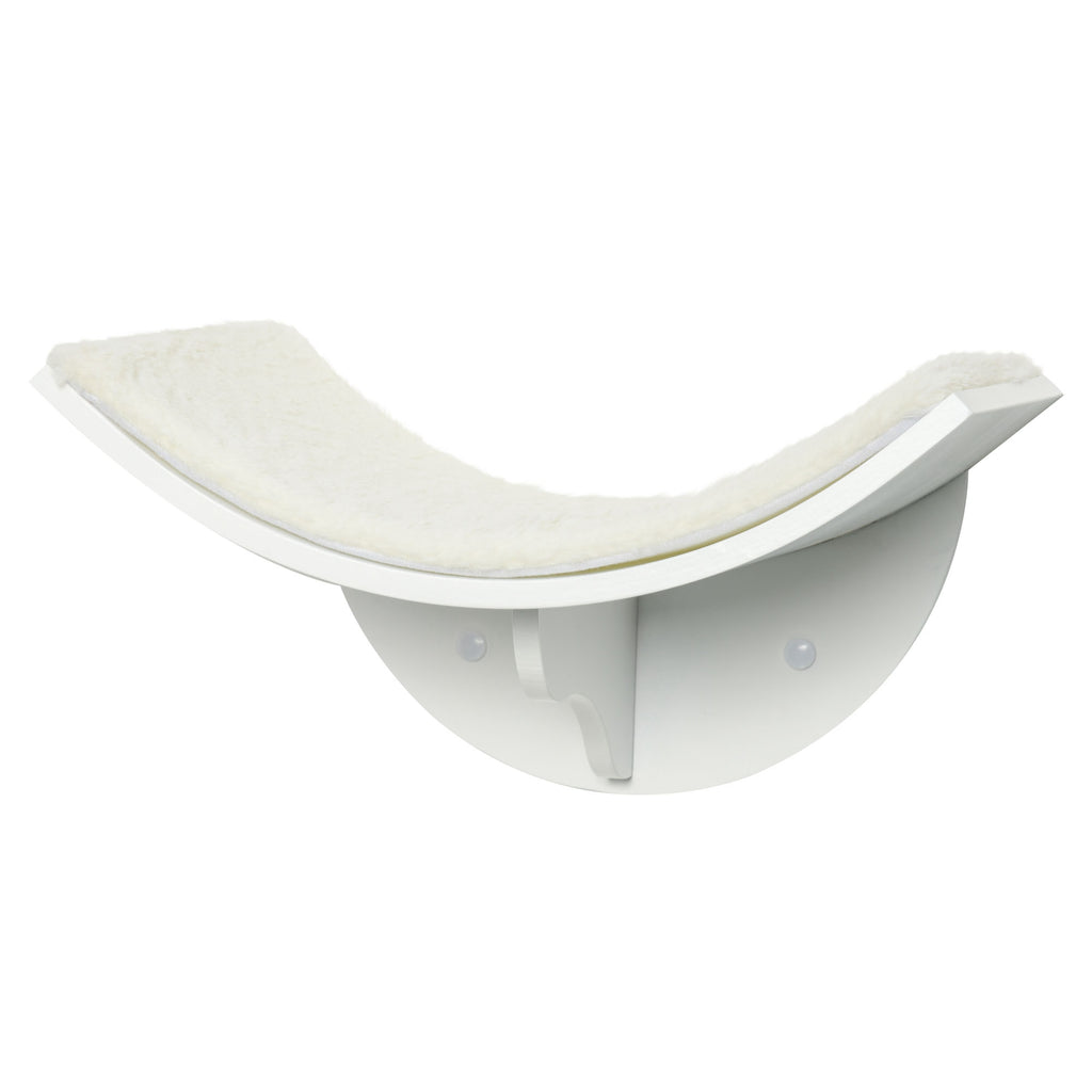 PawHut Katzenregal, Wandmontage, weiche Liegefläche, bis 10kg, 41x28x21cm, Weiß