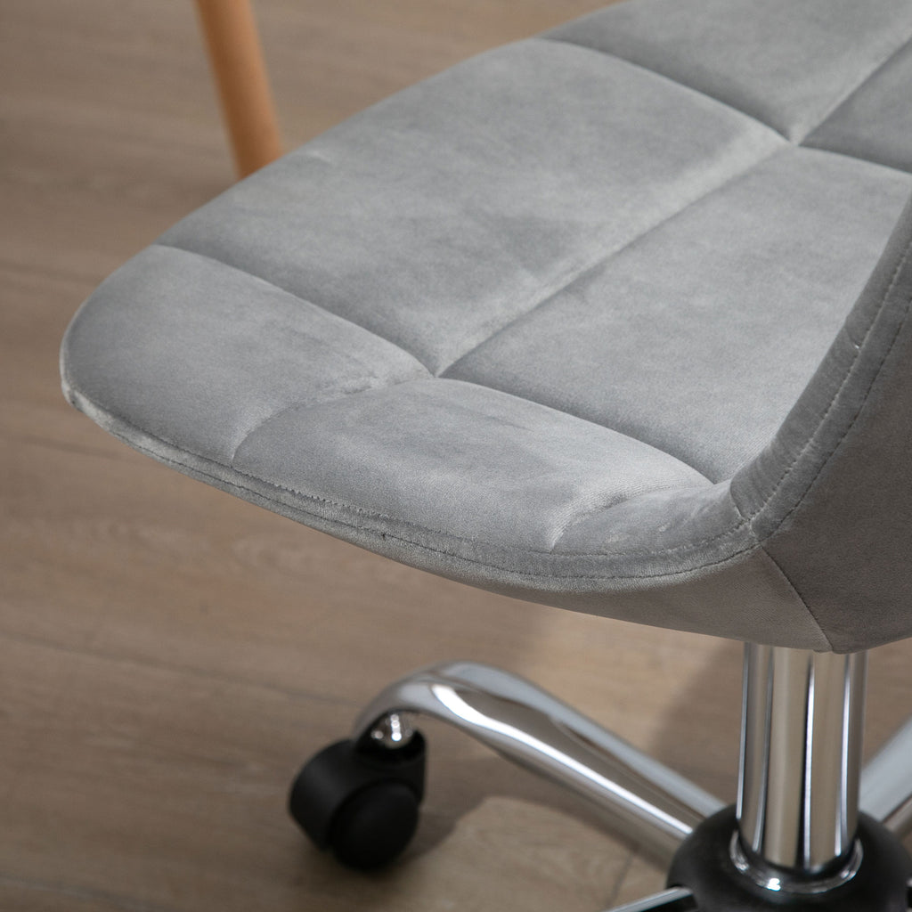 Vinsetto Bürostuhl, Ergonomisches und Höhenverstellbares Design Ohne Armlehnen, Grau, 59x59x81-91cm