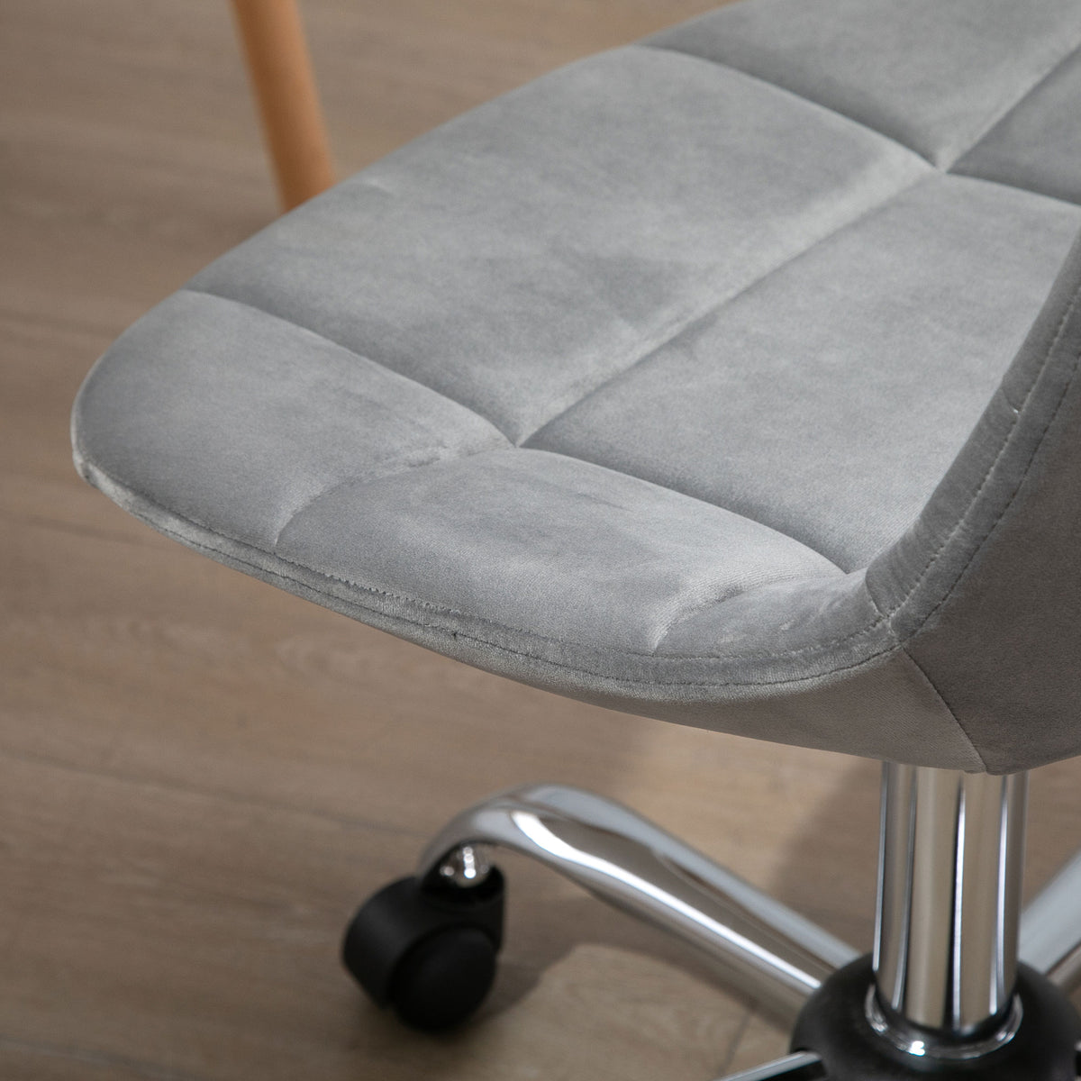 Vinsetto Bürostuhl, Ergonomisches und Höhenverstellbares Design Ohne Armlehnen, Grau, 59x59x81-91cm
