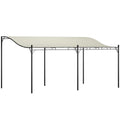 Outsunny 3 x 5 m Pergola, Flexibles Gartendach mit wasserfester Plane und Metallrahmen, Schattenspender, Cremeweiß