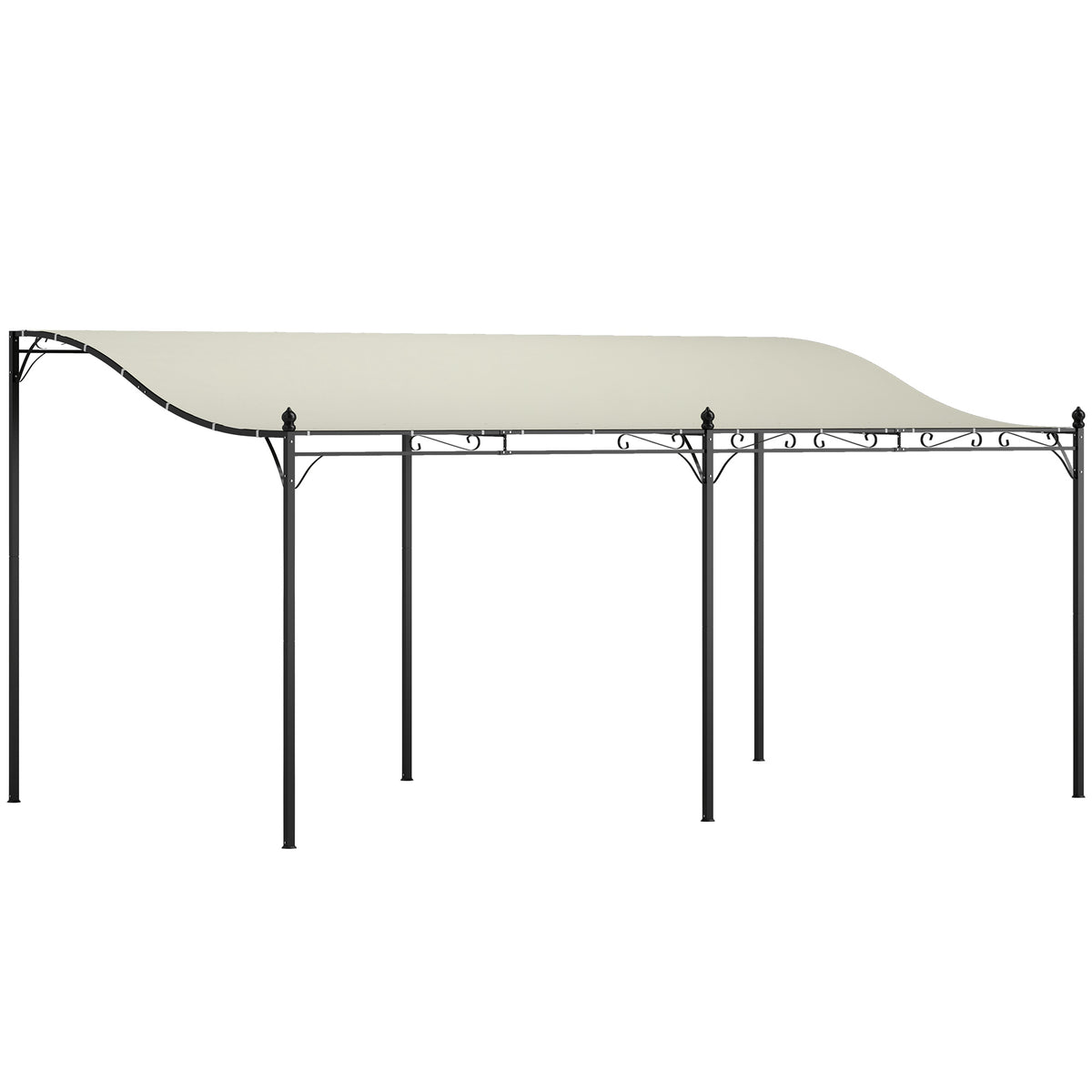 Outsunny 3 x 5 m Pergola, Flexibles Gartendach mit wasserfester Plane und Metallrahmen, Schattenspender, Cremeweiß