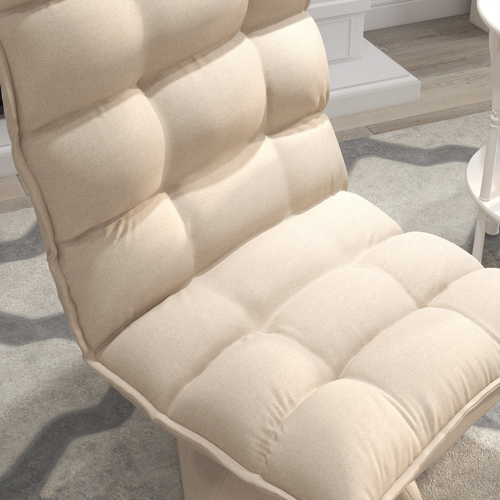 HOMCOM Relaxsessel Lesesessel, drehbar, Leinenoptik, 62 cm x 70 cm x 95 cm, Beige